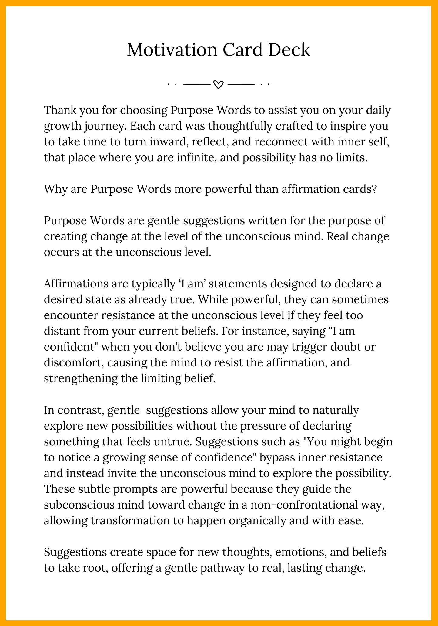 Motivation Card Deck