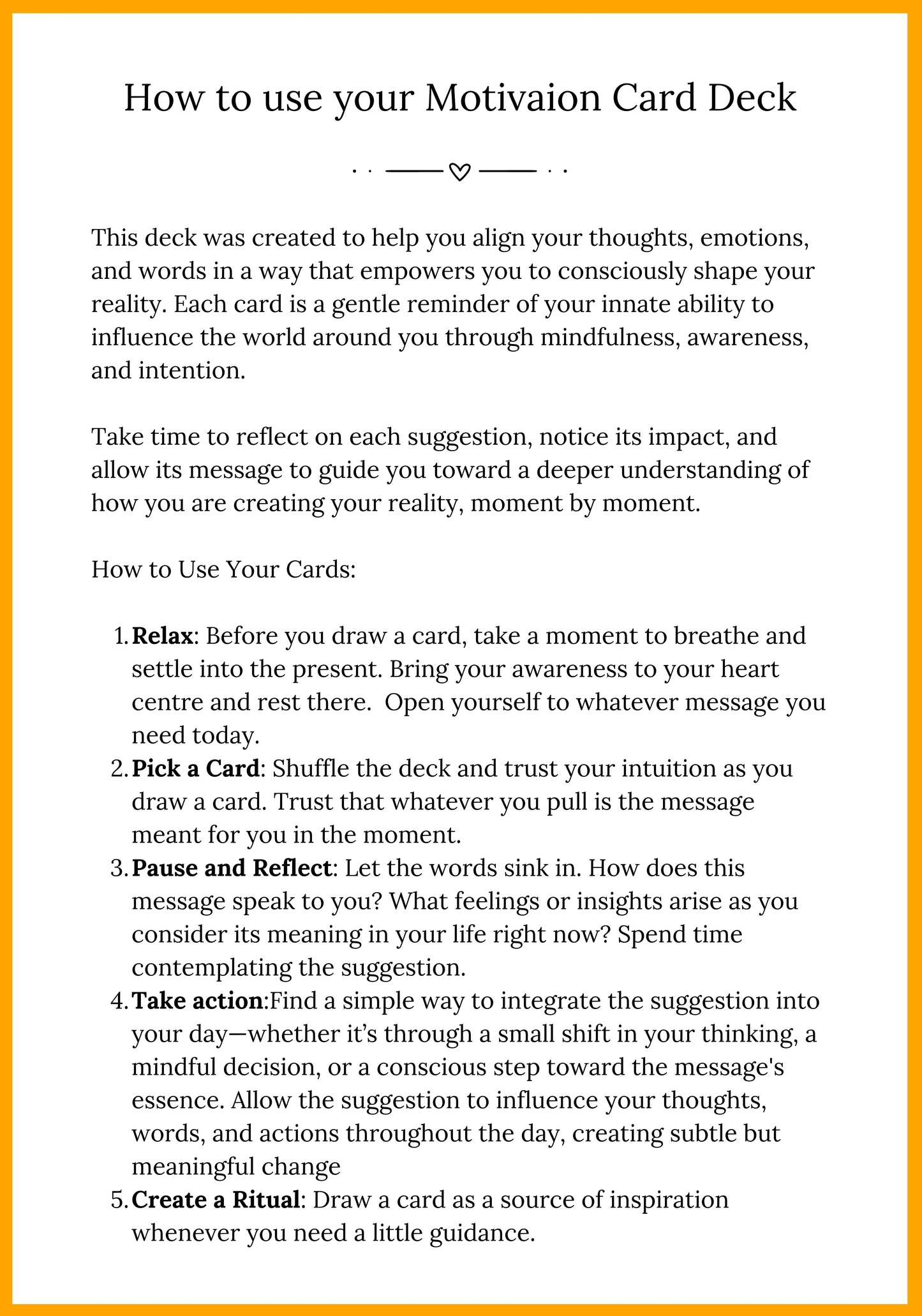 Motivation Card Deck